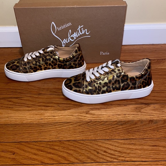SOLD Christian Louboutin Vieirissima Leopard Printed Leather Sneakers - Picture 7 of 14